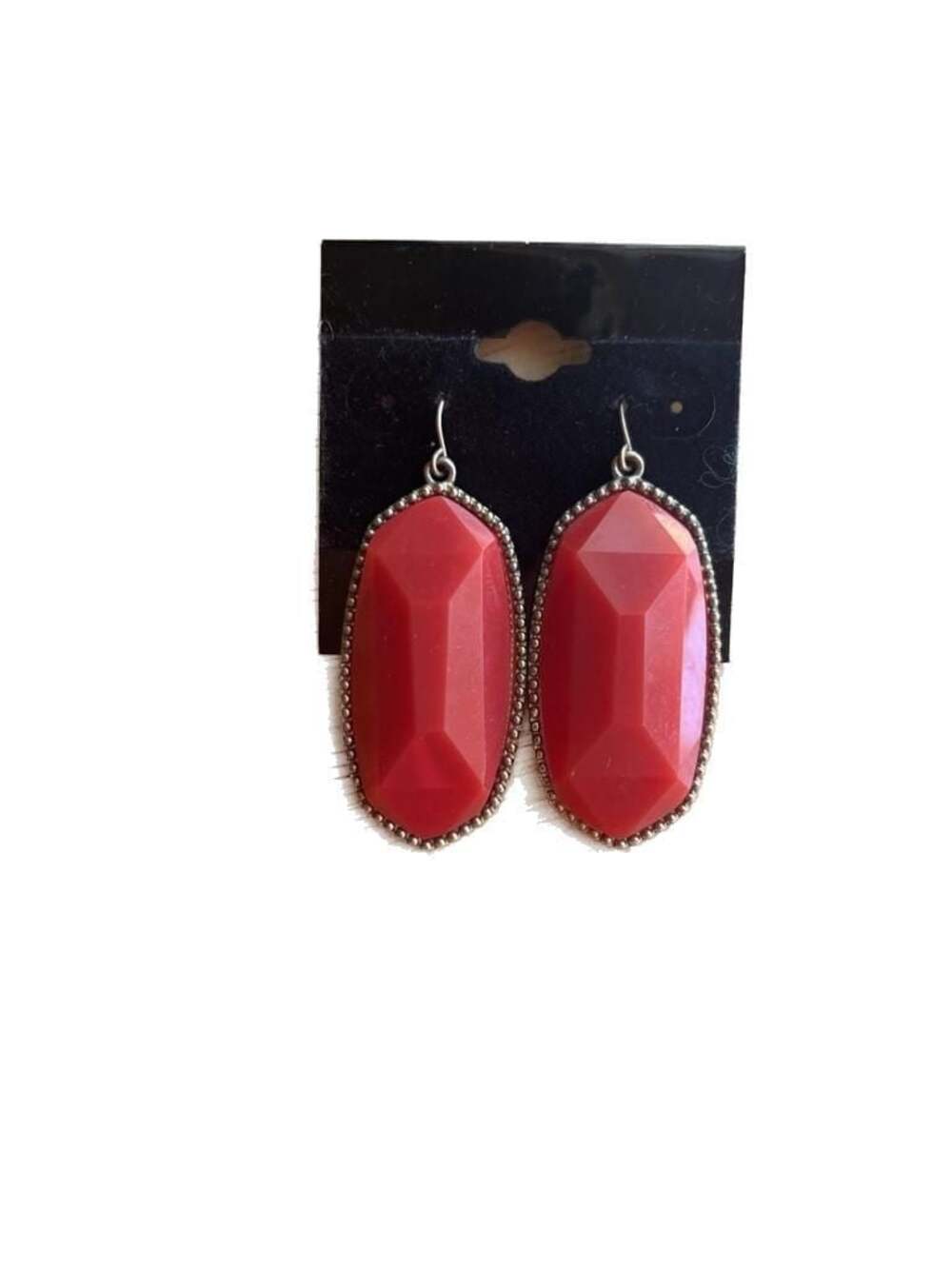 Red Drop Earrings Women OS